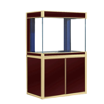 Aqua Dream 100 Gallon Tempered Glass Aquarium Red and Gold - AD-1060-RD