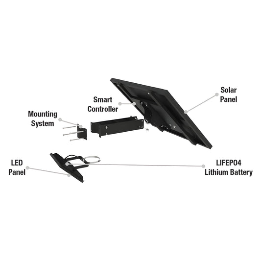 AVS Energy Solar LED Flood Light 50 Watt 7000 Lumens 5000K  - AVS-BLK-50W