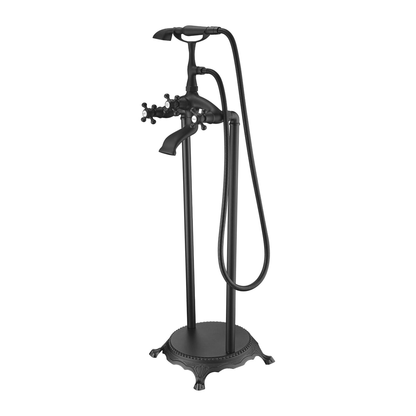 Anzzi Tugela 3-Handle Claw Foot Tub Faucet with Hand Shower FS-AZ0052 - FS-AZ0052BN
