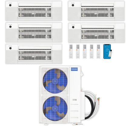 MRCOOL DIY 5th Gen Mini Split - 5-Zone 55,000 BTU Ductless Air Conditioner and Heat Pump Condenser with 18K + 18K + 9K + 6K + 6K Ceiling Cassette Air Handlers
